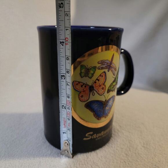 New Butterfly Chokin Savannah Georgia Blue Pottery Gold - Picture 6 of 8